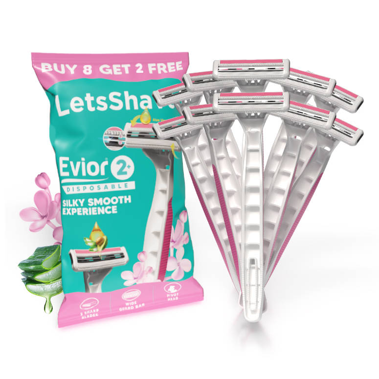 LetsShave Evior 2 Plus Disposable Razor - Pack Of 10