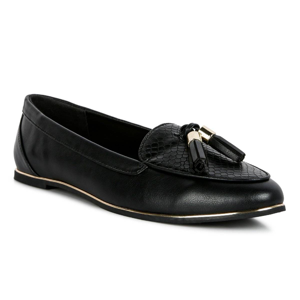 Buy London Rag Solid Black Loafers Online