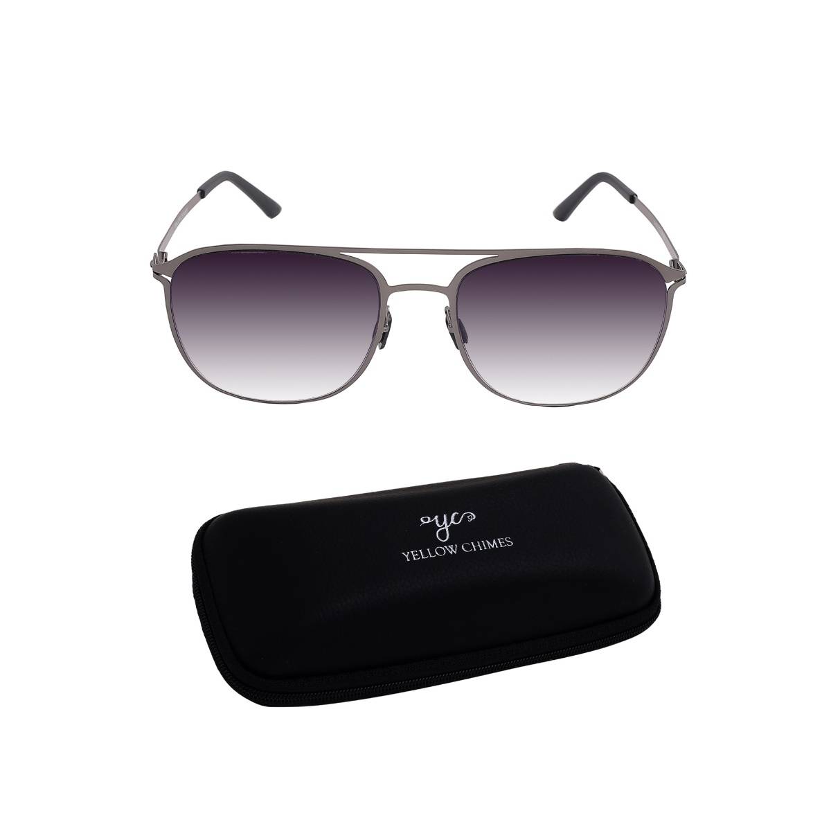 Yellow Chimes Women Full UV Protected Grey Lens Square Sunglasses