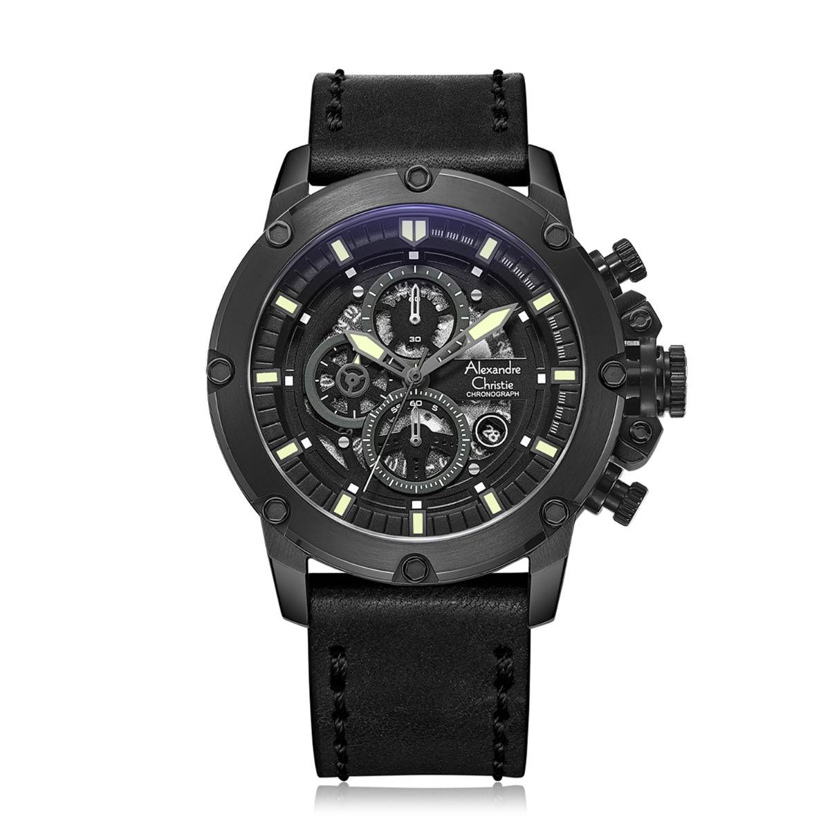 Alexandre Christie AC 6564 MCL Black Chronograph for Men -6564MCLIPBA (L)