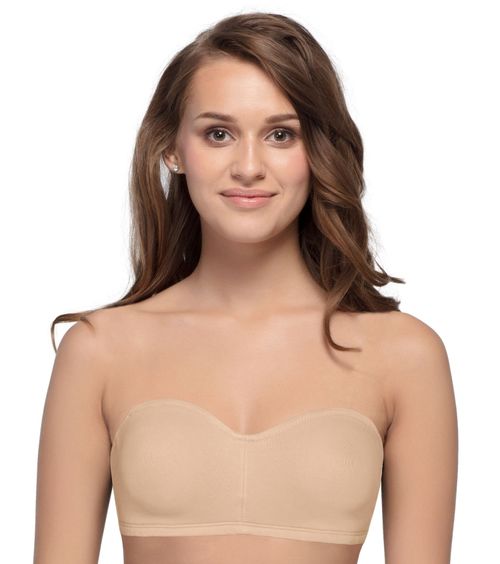 Enamor A019 Perfect Shaping Wirefree Cotton Strapless Bra Non-Padded Full  Coverage Skin A019