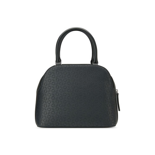 Guess Black Monogram Kamri Mini Dome Shoulder Bag with Detachable Strap