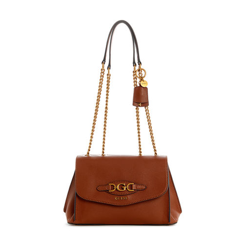Buy Guess Brown Solid Malva Convertible Xbody Flap Bag Online