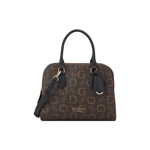 Buy Guess Dark Brown Monogram Delphina Shoulder Bag with