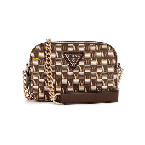 Buy Guess Brown Printed G Wave Camera Crossbody Bag Online
