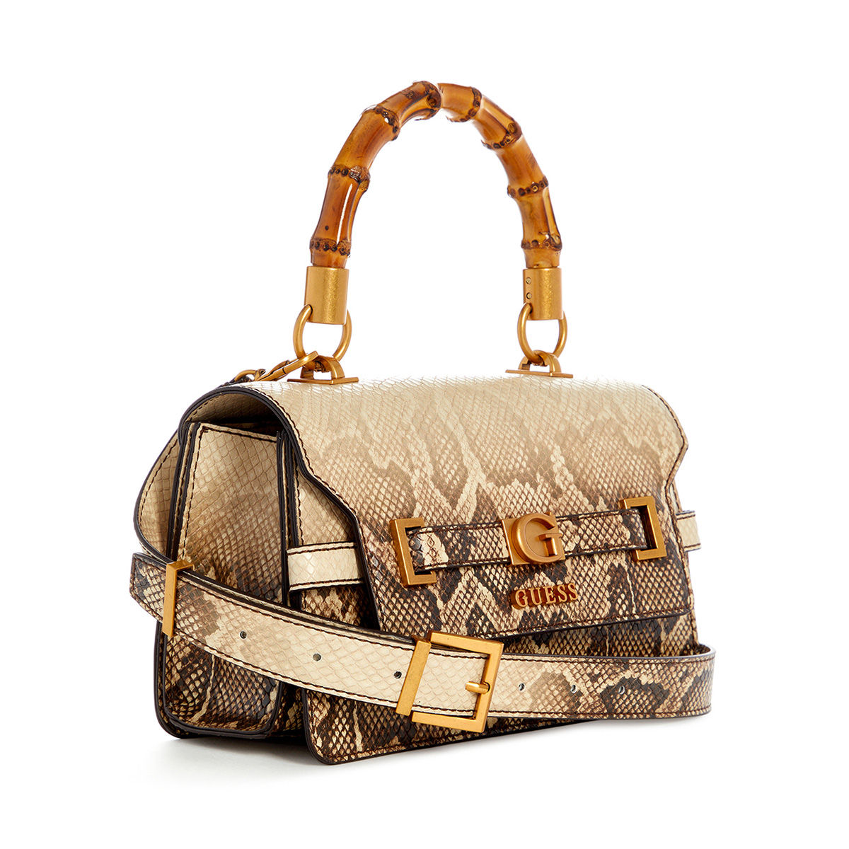 Buy Guess Multicolor Animal Print Sibel Tri Comp Top Handle Flap Bag Online