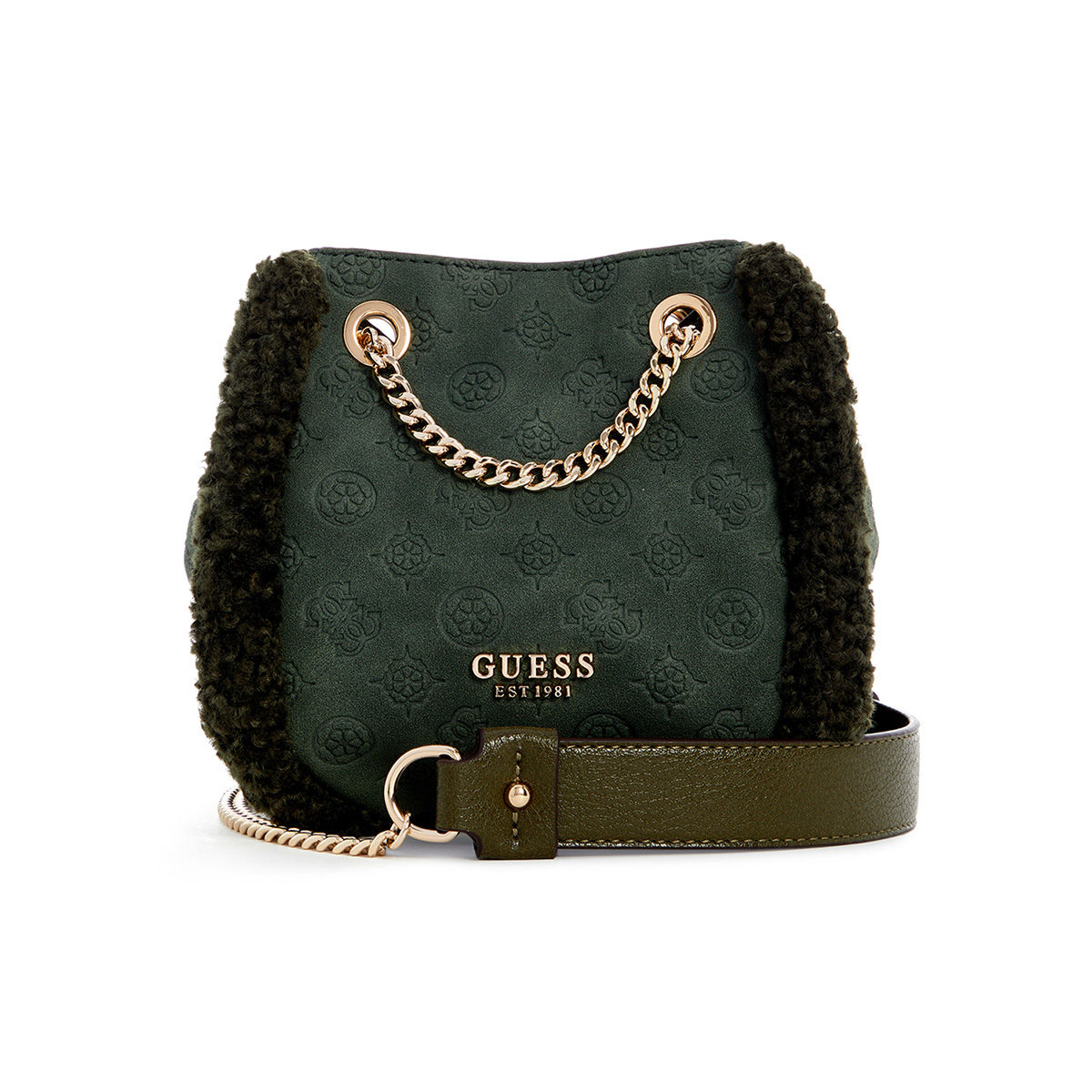 Buy Guess Green Fur Logo Davika Convertible Crossbody Bag Online