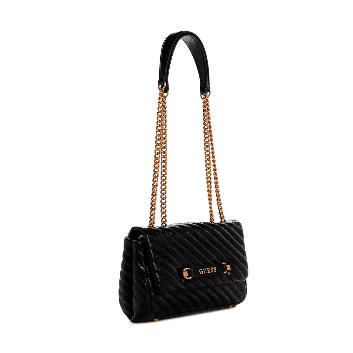 Buy Guess Black Quilted Sela Convertible Xbody Flap Bag Online