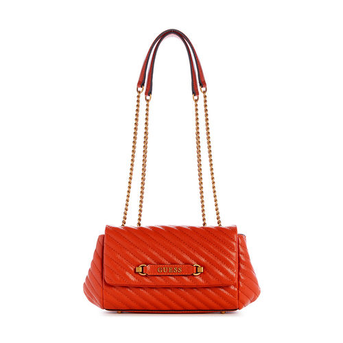 Guess Red Quilted Sela Convertible Xbody Flap Bag