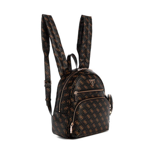 Guess Dark Brown Monogram Backpack GUESS USA Vezzola Monogram Leather Backpack | Brown | FARFETCH main image 3