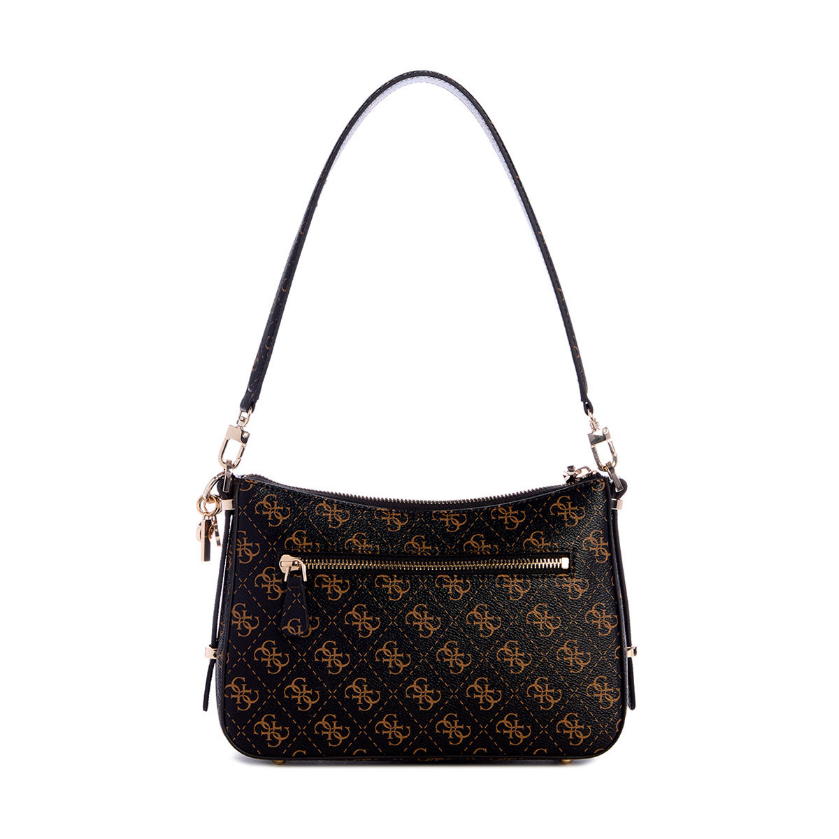 Buy Guess Brown Monogram Daryna Top Zip Shoulder Bag Online