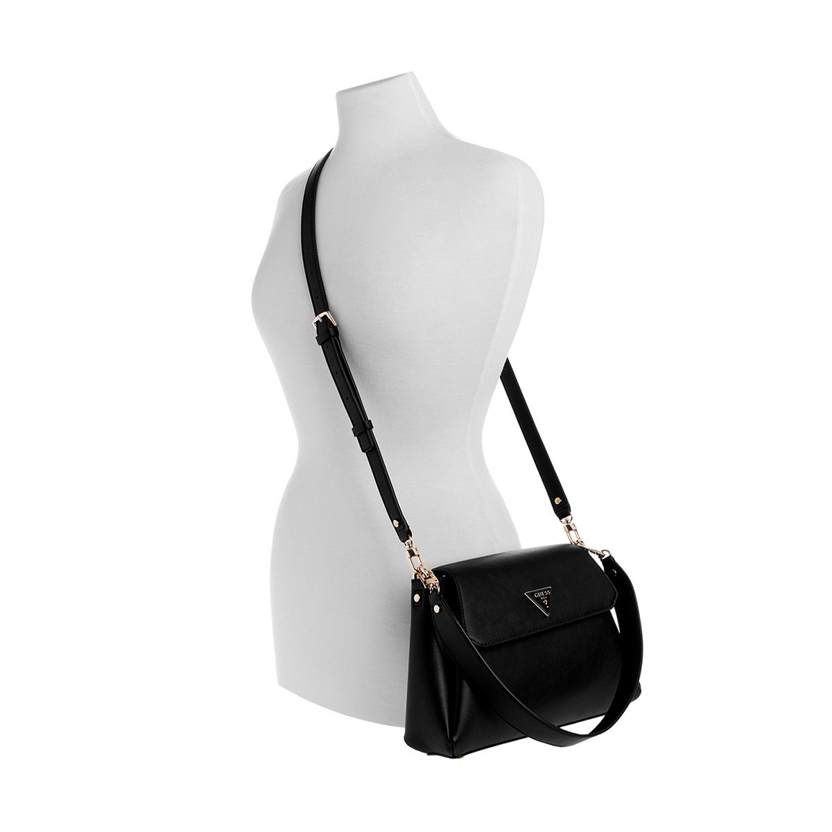 Buy Guess Black Solid Sora Girlfriend Crossbody Bag with Detachable