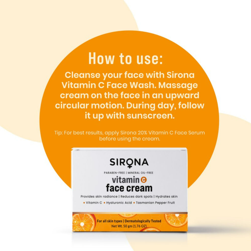Sirona Vitamin C Face Cream for Men and Women to Brighten Skin Reduce