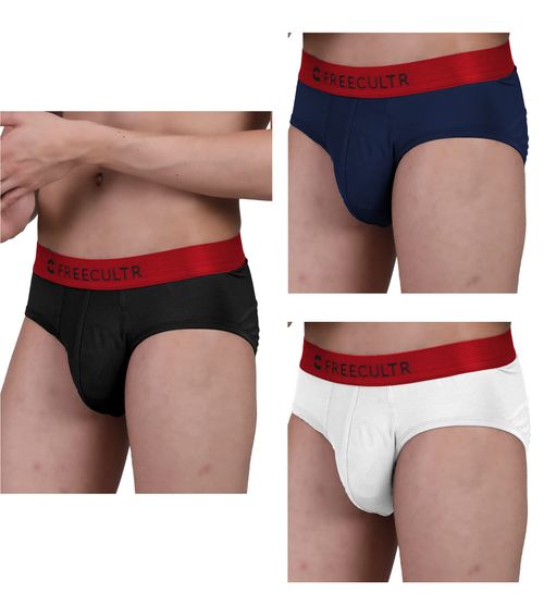 Buy FREECULTR Men's Underwear Anti Bacterial Micromodal Anti-Chaffing  Brief, Pack of 2 online