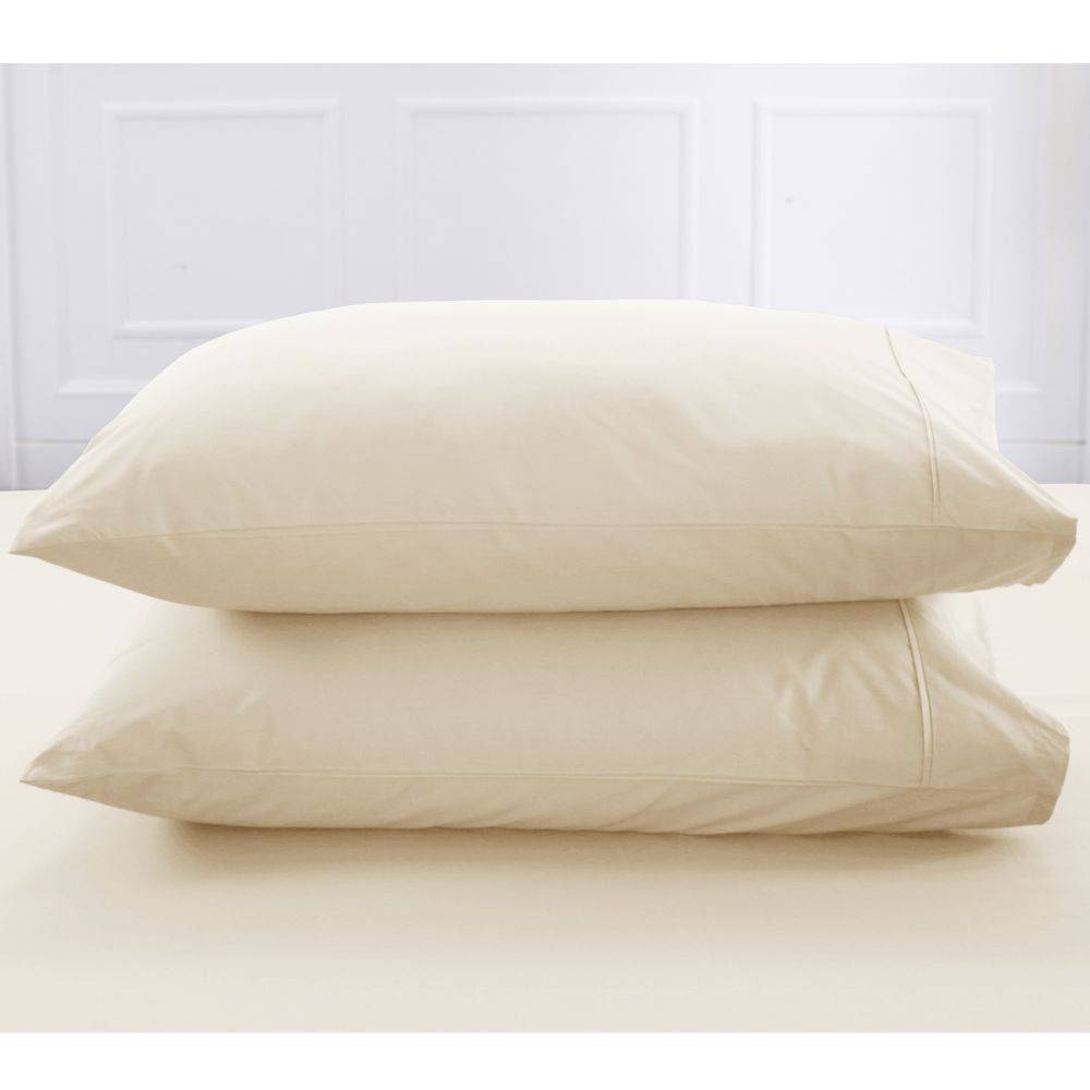 Maspar Colorart Slumber Solid 130gsm Cotton Beige Standard Pillow Case Set Of 2