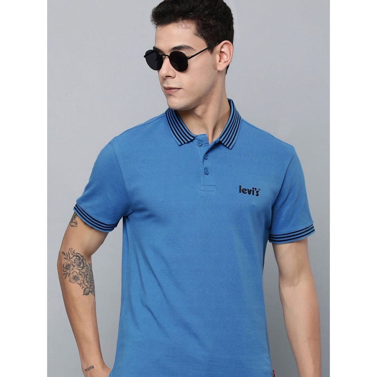 Levi's Vallarta Blue Solid Polo T-Shirts: Buy Levi's Vallarta Blue ...