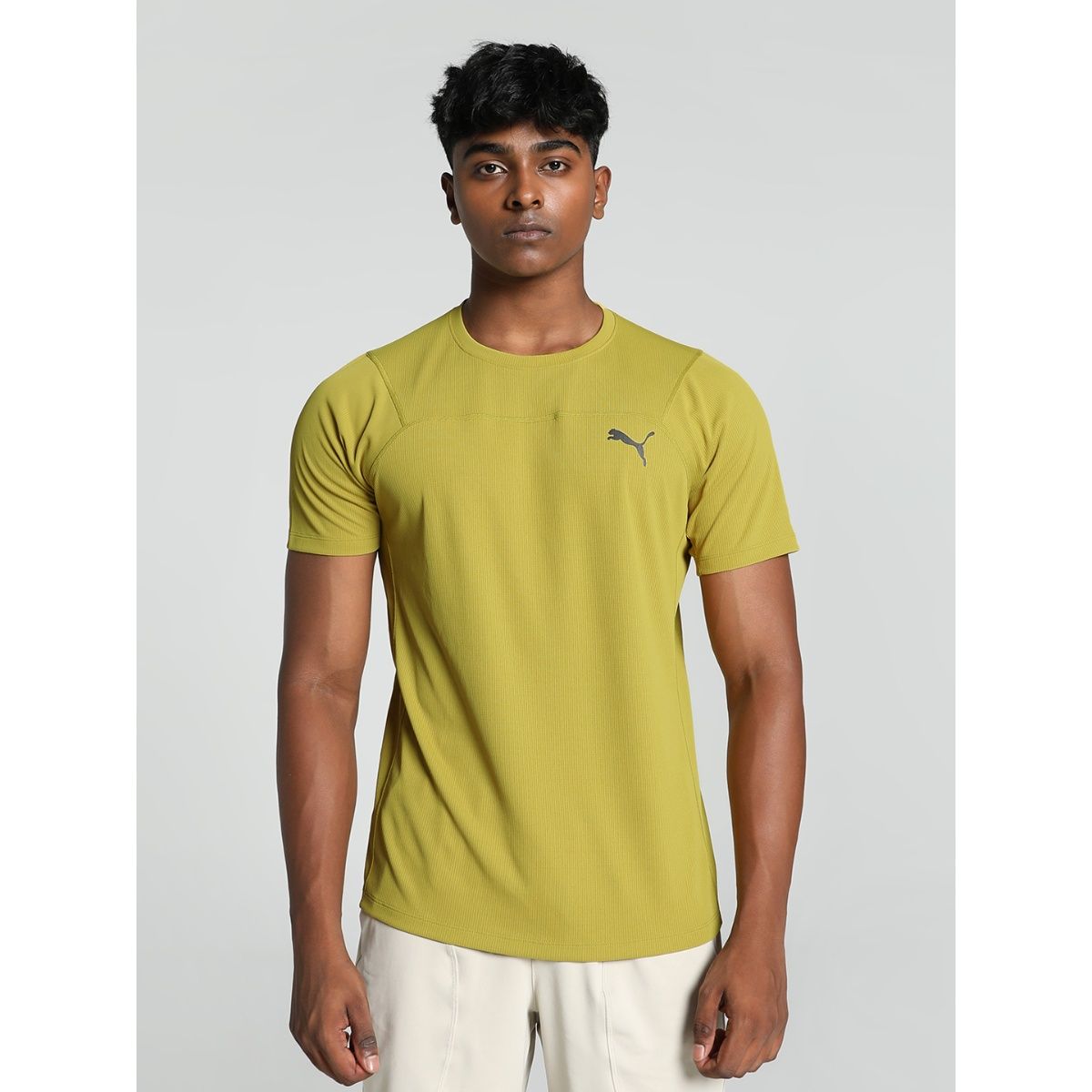 Puma Seasons Dry Cell Mens Yellow T Shirt