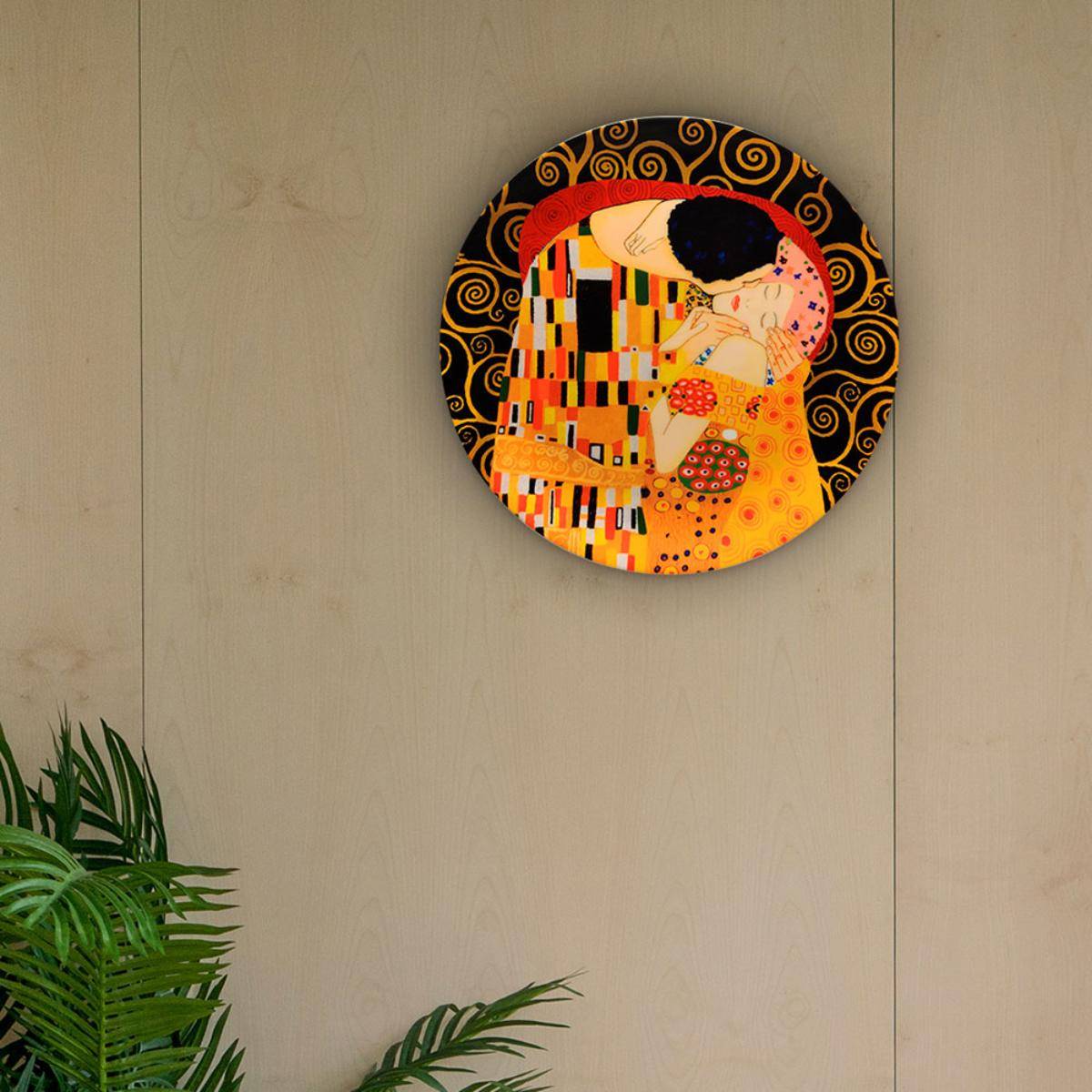 KOLOROBIA Premium Wall Plate For Home & Decor In The Kiss By Klimt Design