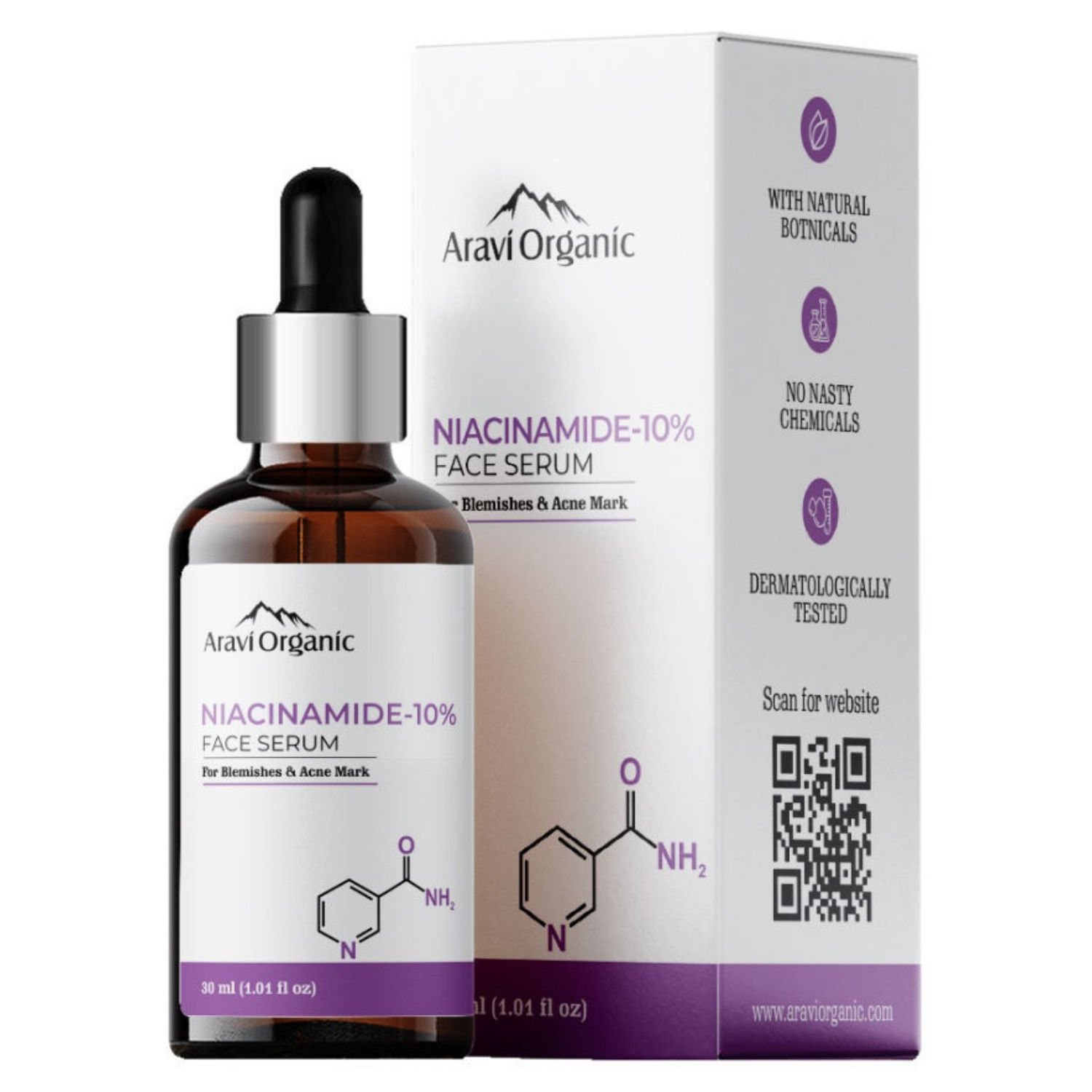 Aravi Organic 10% Niacinmide Face Serum for Blemishes & Oil Balancing