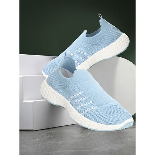 Carlton London Women's Slip On Sky Blue Color Woven Desing Comfortable  Sneakers (EURO 37)