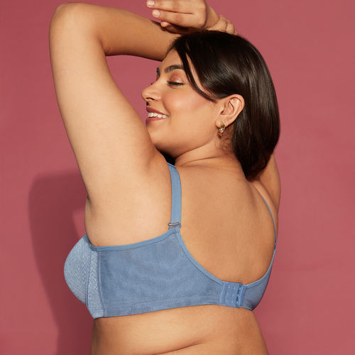 Nykd by Nykaa Luxe Jacquard M-frame Bra - Blue Nyb232