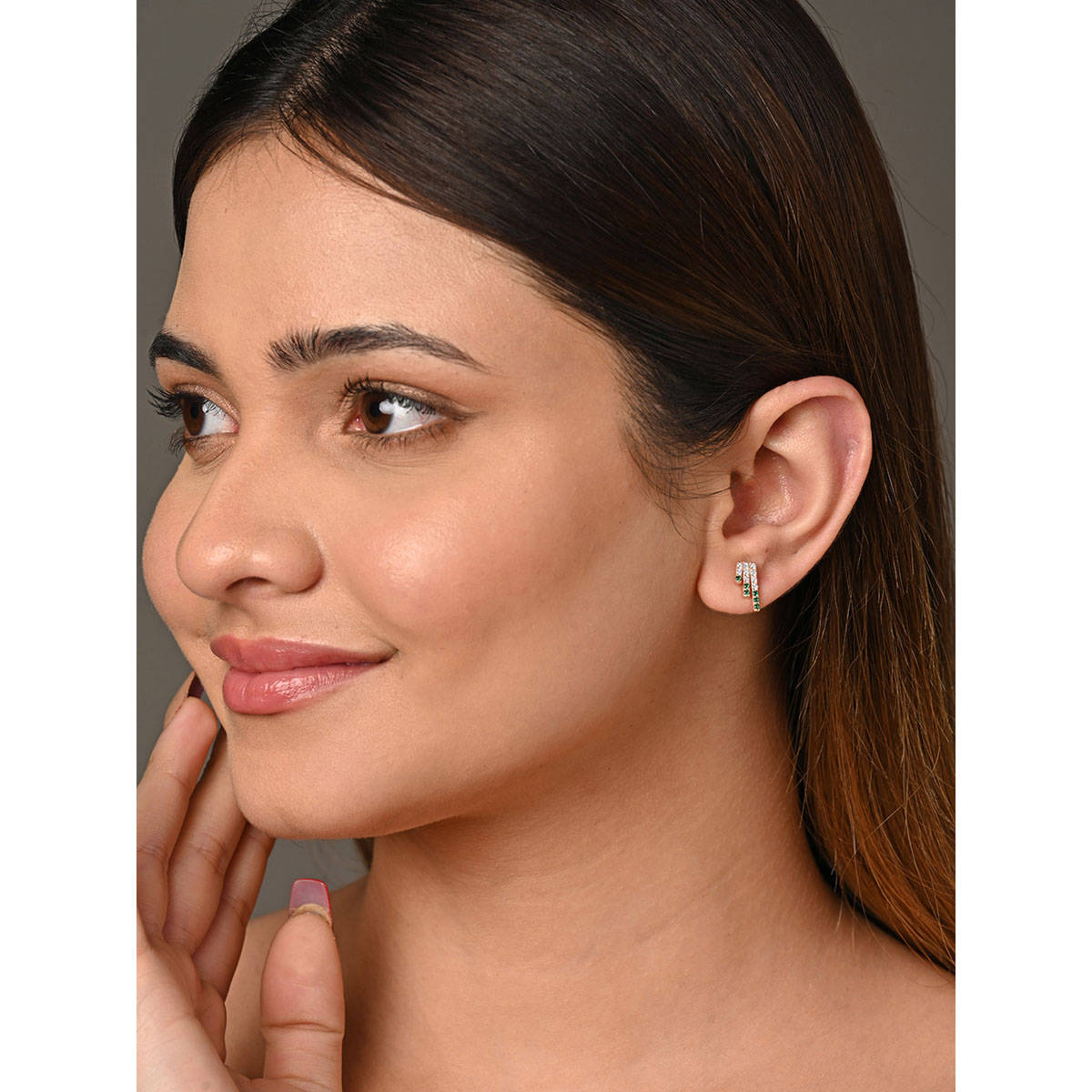 CLARA 925 Silver Rose Gold Plated Swiss Zirconia Blanca Earrings Gift for Women