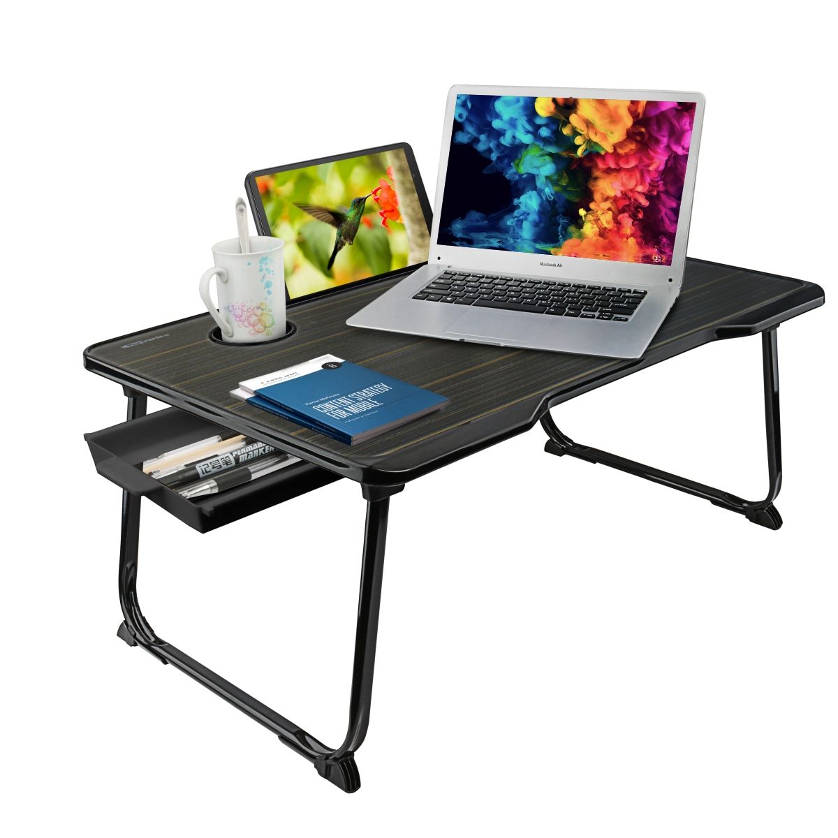 Portronics My Buddy One Plus Por-1191 Multifunctional Laptop Table For Office Home Bed (black)