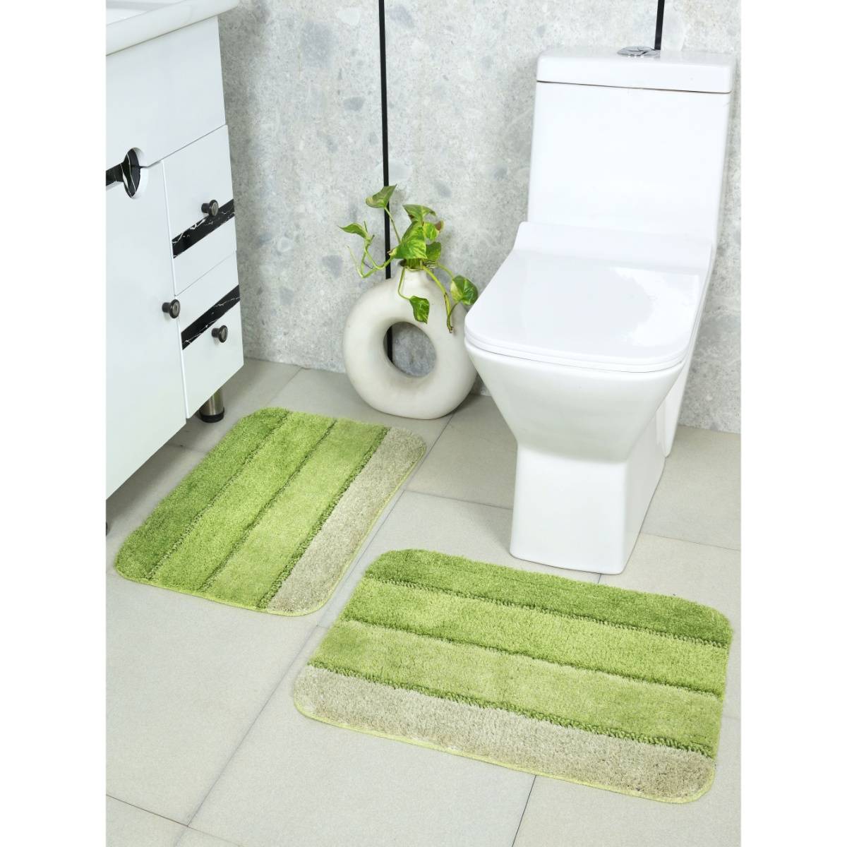 Saral Home Mura Microfiber Soft Antiskid Bathmat - Green
