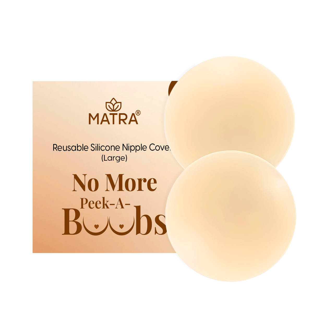 Matra Reusable Silicone Nipple Covers Pasties Ultra Thin Invisible Round Self-Adhesive Pads Large