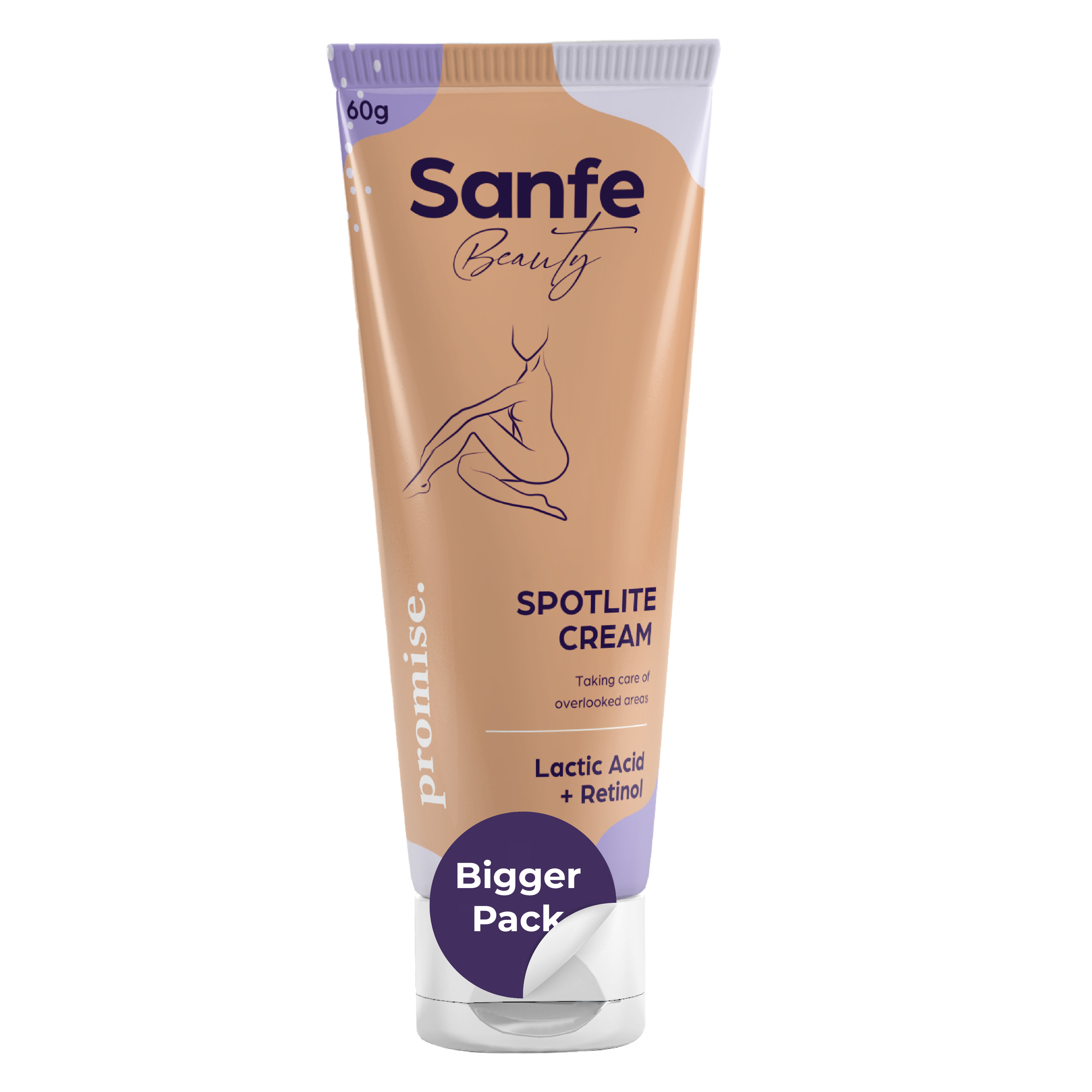 Sanfe Spotlite Cream for Body, Dark Neck Joints and Skinfolds, Lactic