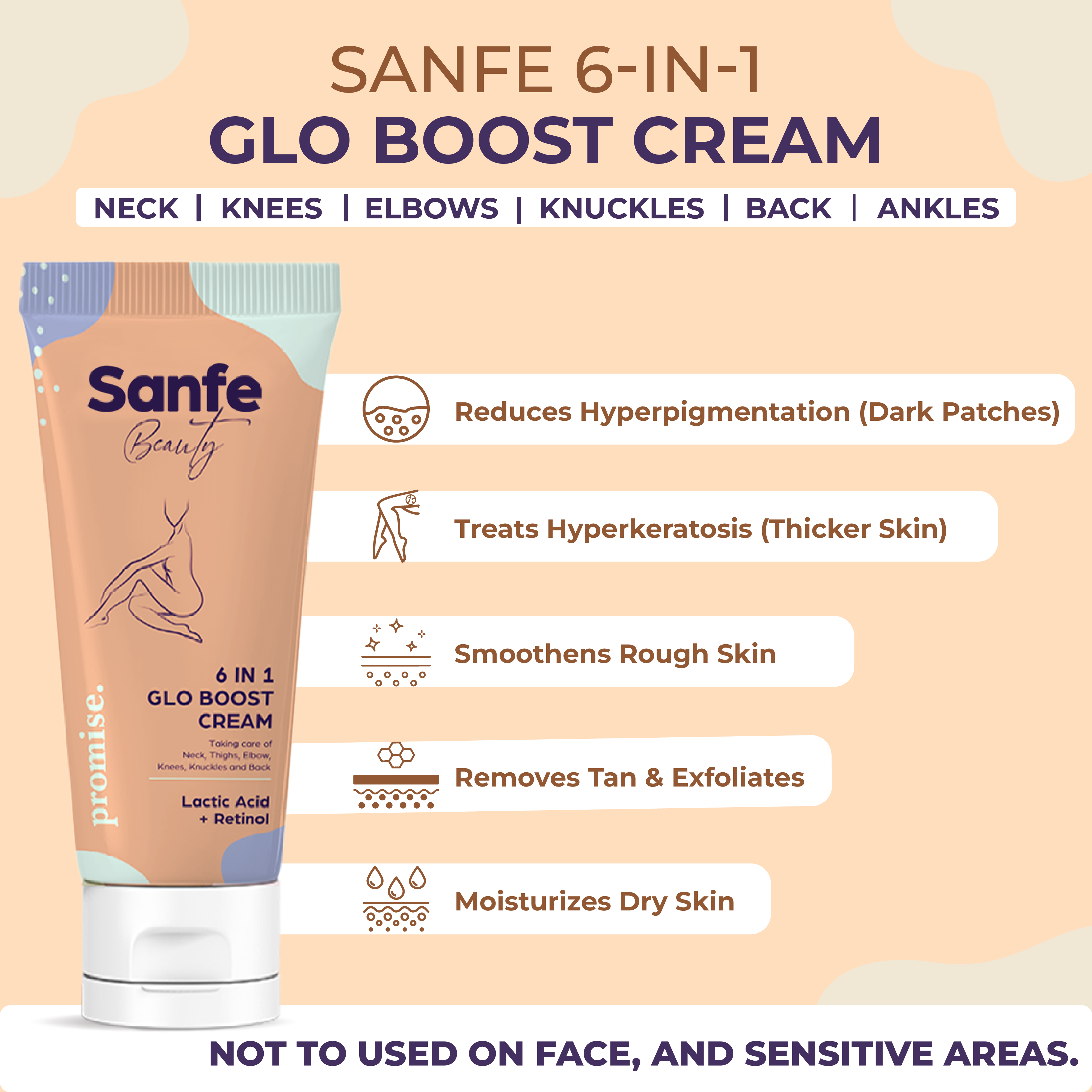 Sanfe Spotlite Body Serum Cream For Dark Neck, Joints and Skinfolds