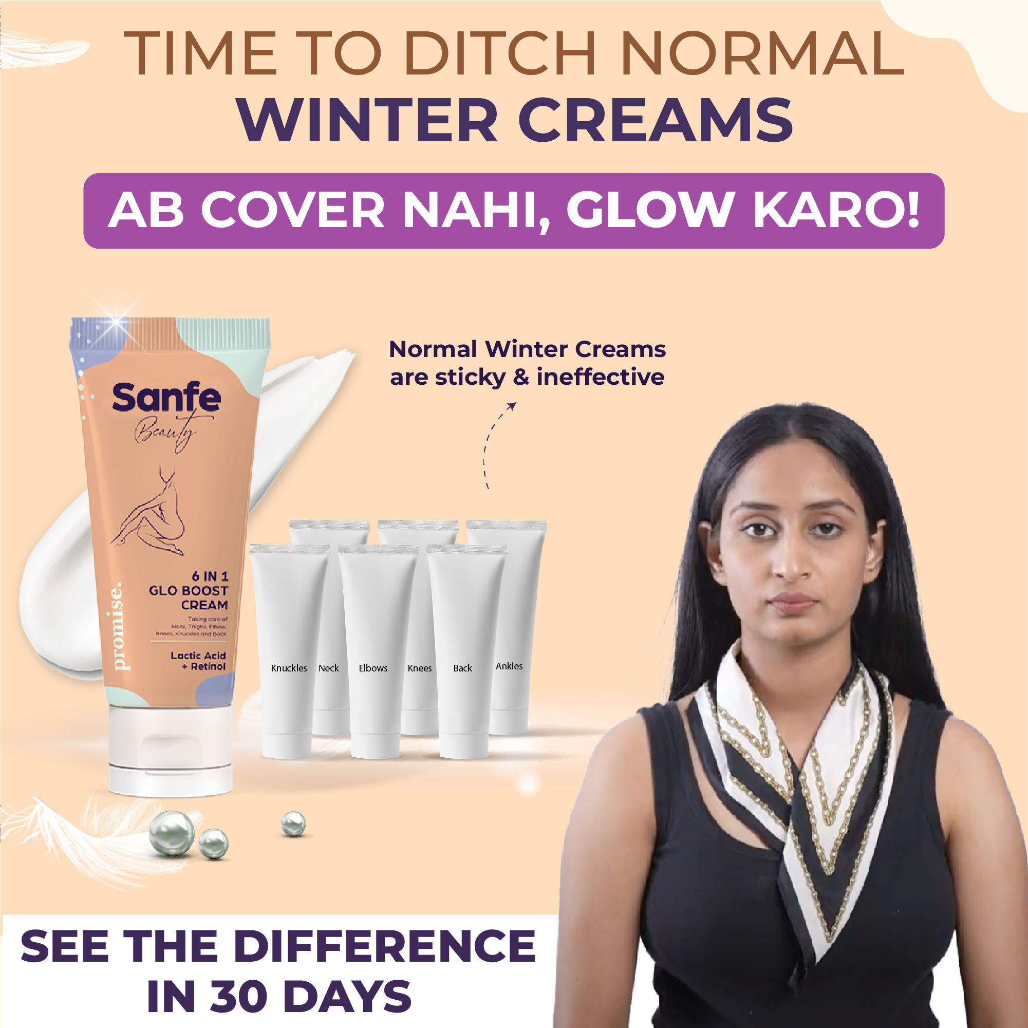 Sanfe Spotlite Body Serum Cream For Dark Neck, Joints and Skinfolds