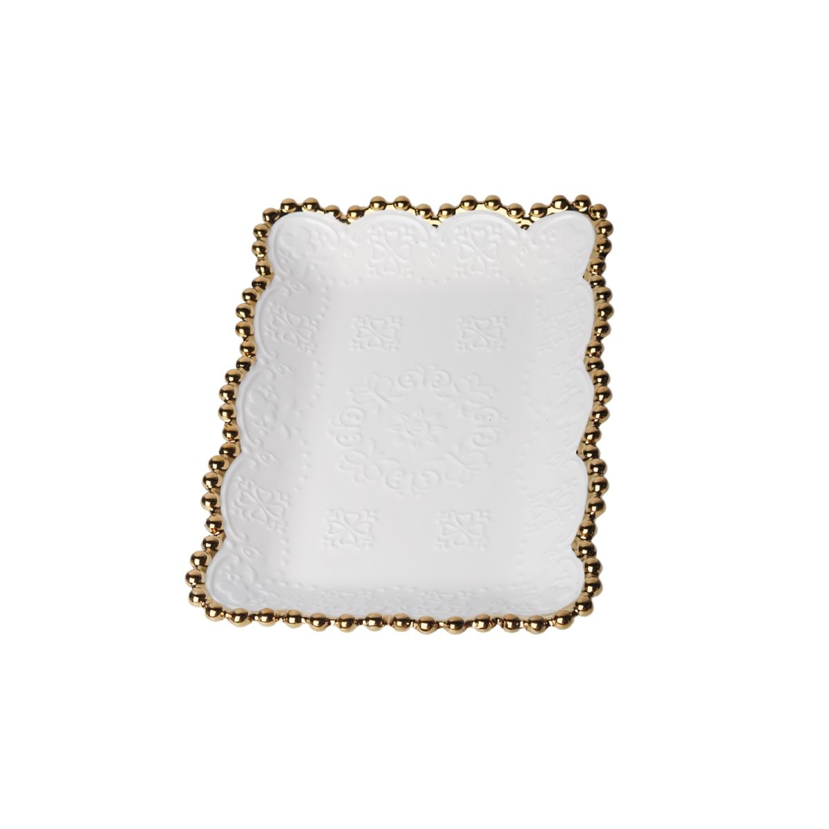 Voncasa Golden Edge Off White Dish Buy Voncasa Golden Edge Off White
