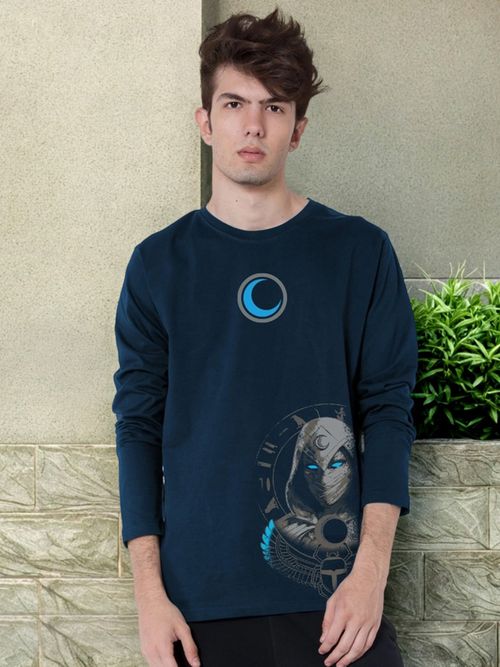 Buy Bewakoof Official Marvel Men's Navy Blue Moon Knight Graphic