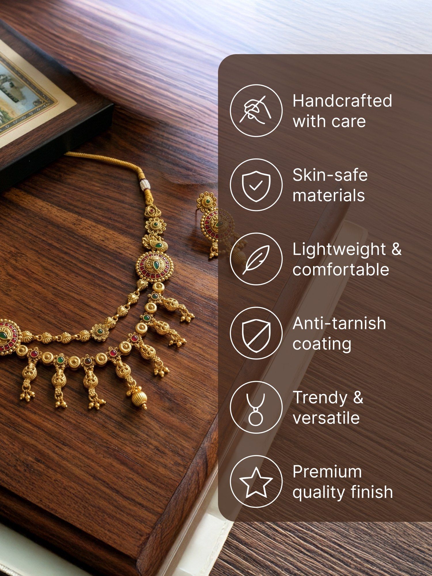 Buy Yellow Chimes Women Multi-Color Antique Gold Plated Layered