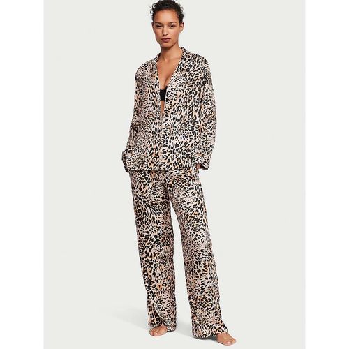 Victoria's Secret Satin Long Pyjama With Shirt Multi-Color (Set of 2) (XS)