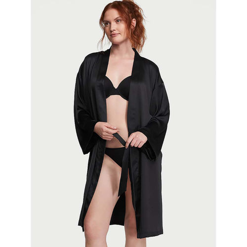 Victoria's Secret Satin Midi Robe Black (Set of 2) (XS/S)