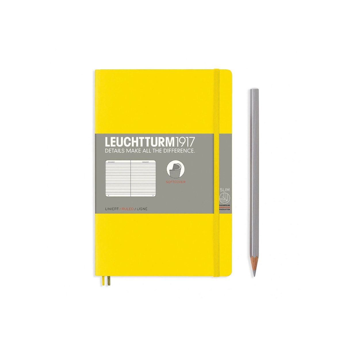 Leuchtturm1917 Paperback B6+ Size Soft Cover Notebook (Ruled) - Lemon Yellow