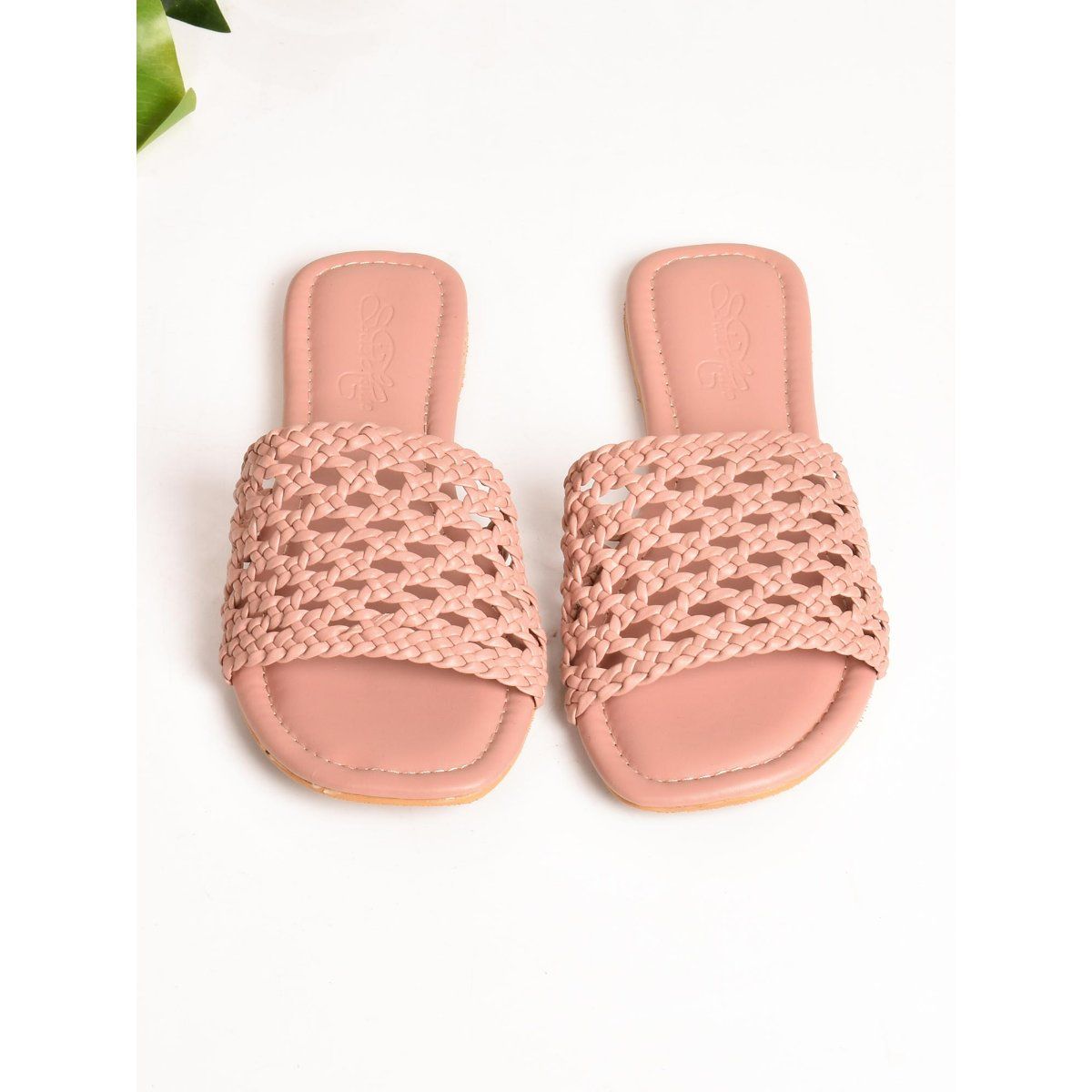 Buy Sole House Weaving Pink Nude Flats Online