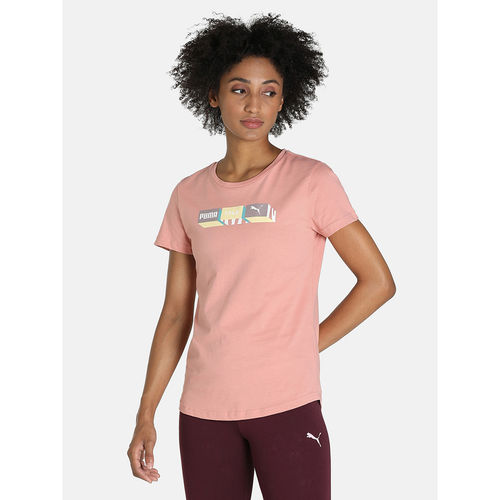 Puma Graphic Tee IV Women Pink T-Shirt (XS)