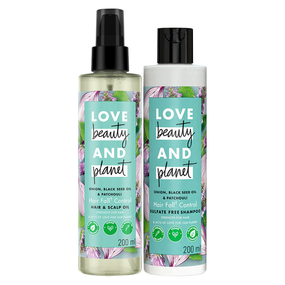 Love Beauty Planet Onion Black Seed Patchouli Shampoo Hair Oil