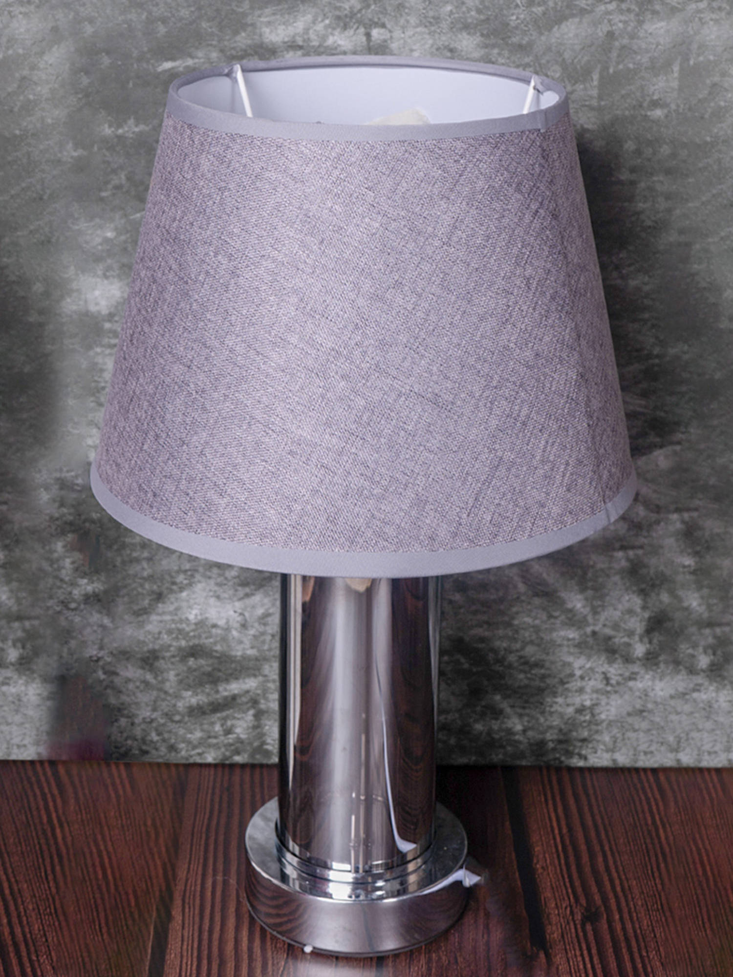 Aarvi Decor Grey Chrome Glass Table Lamp