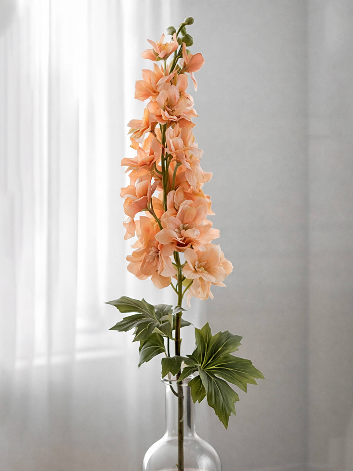 Aarvi Decor Peach Cherry Blossom Silk Stem Single Stem Flower