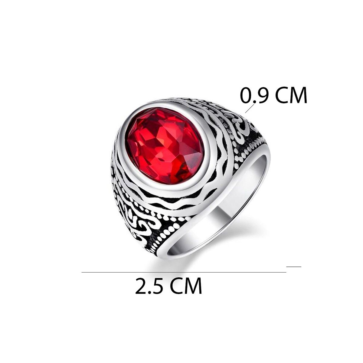 Gold Plated Red Stone Ring GPSR021 – Belachi