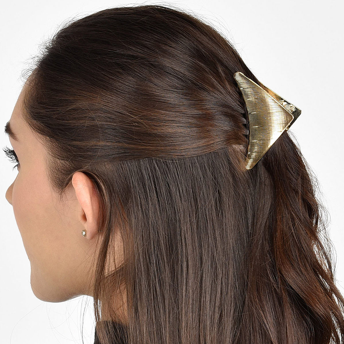 Toniq Gold Classic Triangle Hair Clip Claw For Women(OAWXXH22)