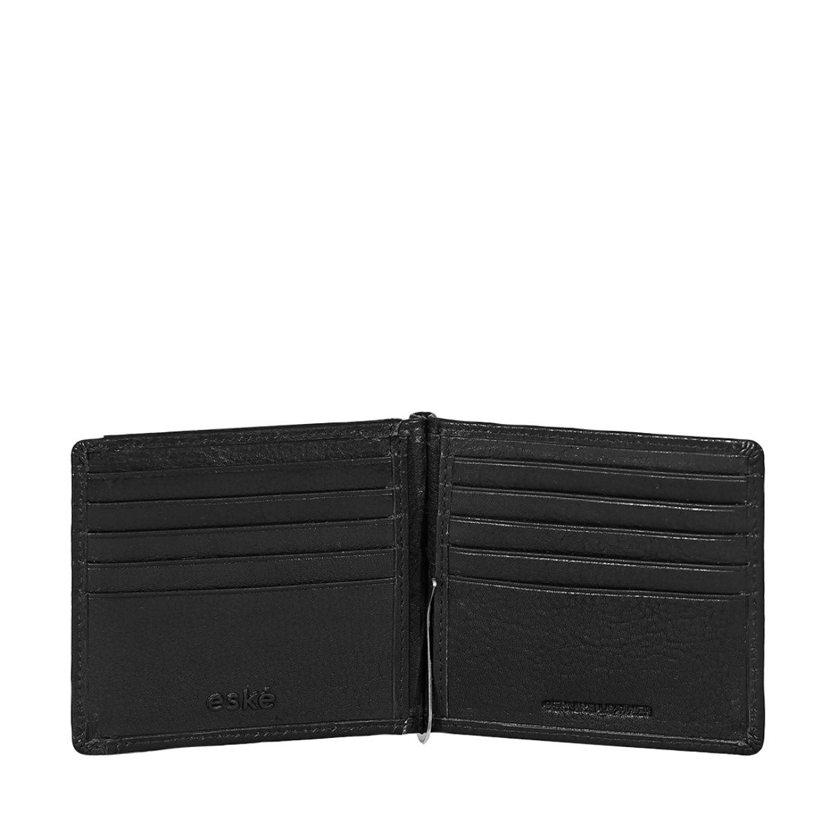 Buy Eske Nix Black Textured Leather Mens Bifold Money Clip with
