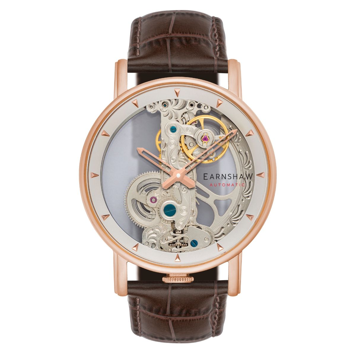 Buy Earnshaw Beauchamp Automatic Skeleton Silver Tonneau Dial Mens Watch -  ES-8148-07 Online