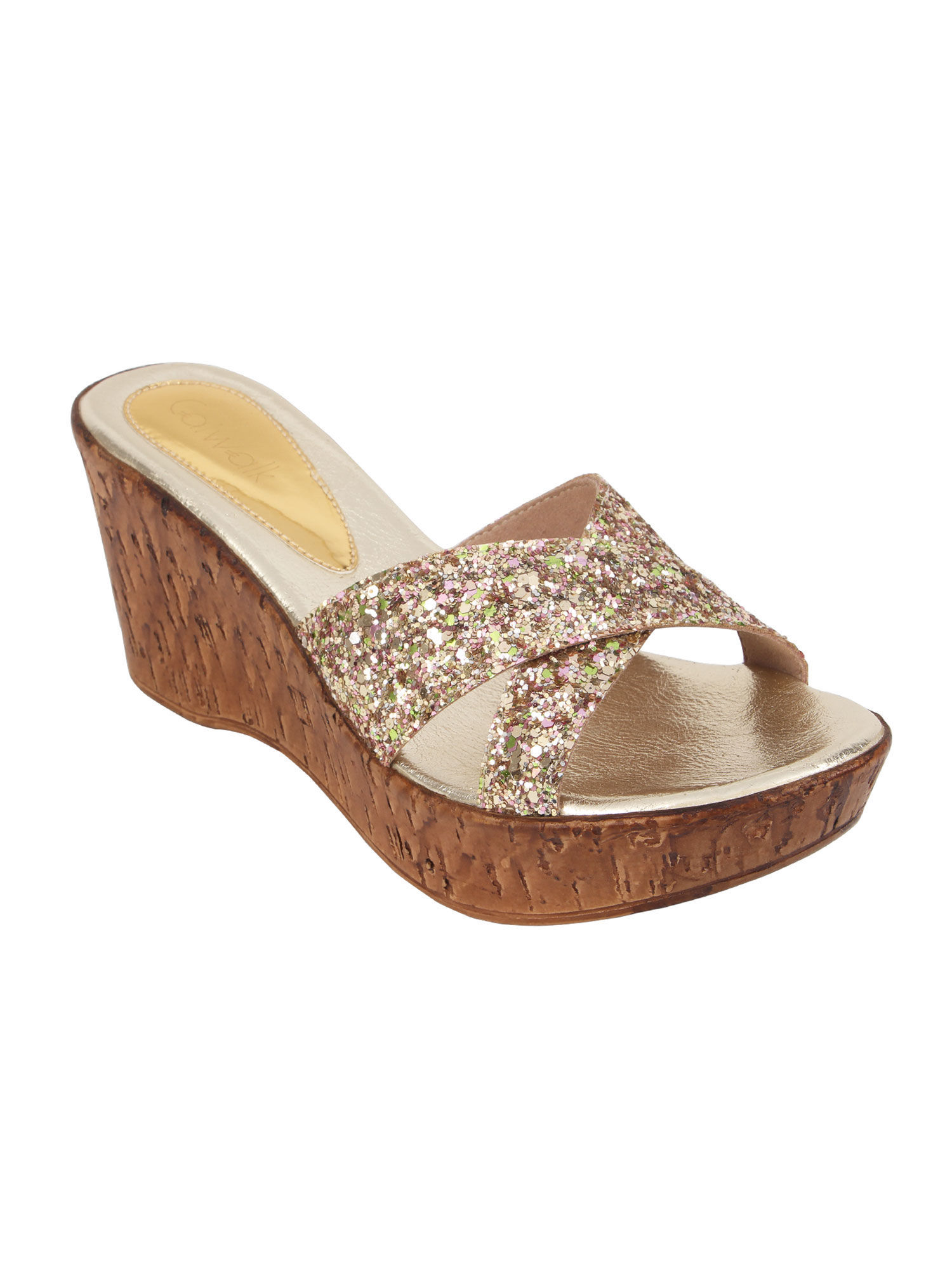 CATWALK Gold Embellished Wedges - UK 9: Buy CATWALK Gold Embellished Wedges  - UK 9 Online at Best Price in India | Nykaa