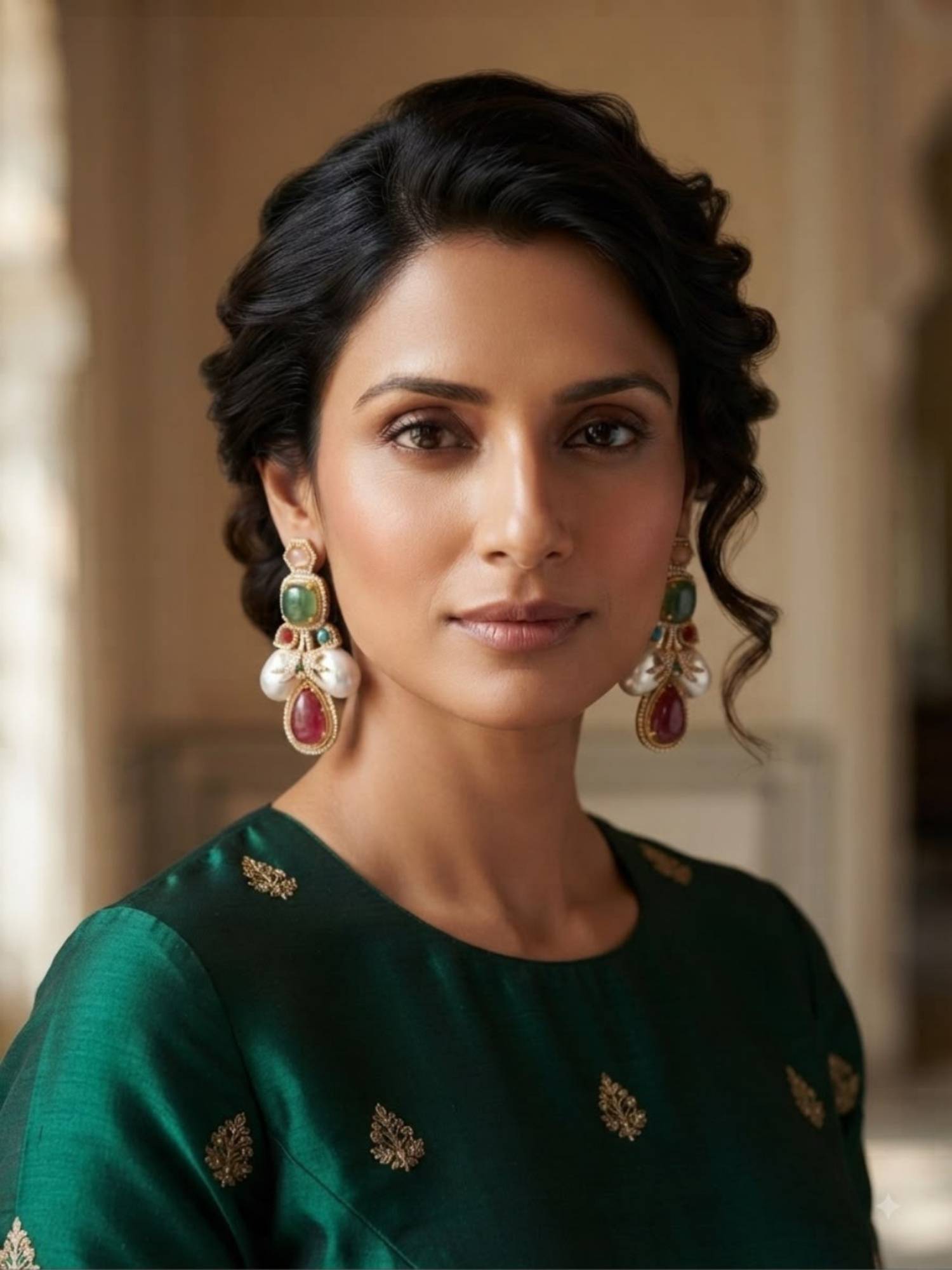 VENI Brass Gold-Plated Earrings