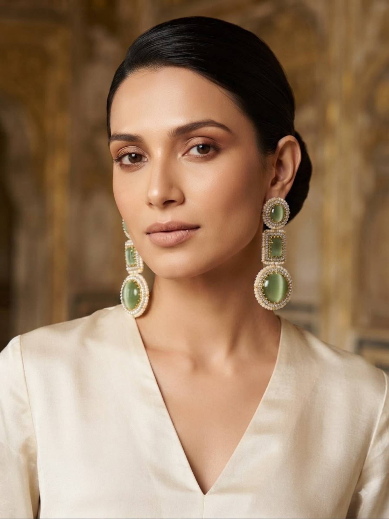 VENI Brass Gold-Plated Earrings